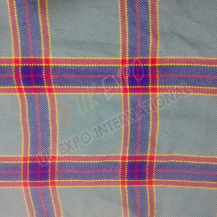 Red and Blue Line on Gray Shade Tartan
