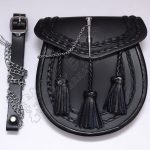 Knotwork Celtic Black Leather Smart Sporran