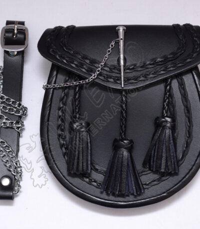 Knotwork Celtic Black Leather Smart Sporran