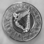 Thistle Harp Chrome Finish Brooch