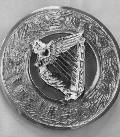 Thistle Harp Chrome Finish Brooch