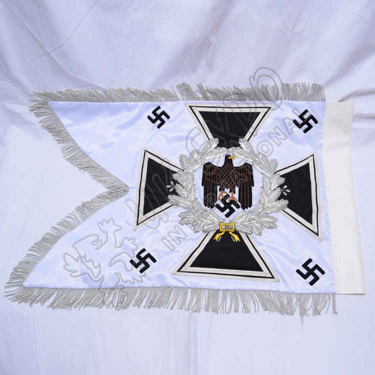 Heer Artillery Standard Trumper Banner Double sided Embroidery on White silk - Image 1