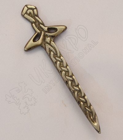 Heritage Knotwork Shiny Antique Kilt Pin