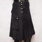 Black Cargo Hiking Stylish Utility Kilt