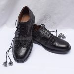 Hybrid Tartan Ghillie Brogues Gray Black Leather With PU Sole