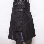 Black Hybrid With Pride of Scotland Tartan Utility Kilt