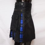 Black Hybrid With Royal Blue Ramsay Tartan Utility Kilt