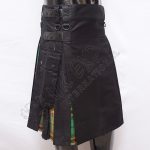 Black Cotton With Tara Murphy Tartan Hybrid Utility Kilt