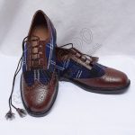 Hybrid Tartan Ghillie Brogues With Rich Chocolate Leather