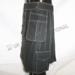 White Thread Black Hybrid Utility Kilt