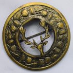 Brass Antique Thistle Knot With Stage Brooch