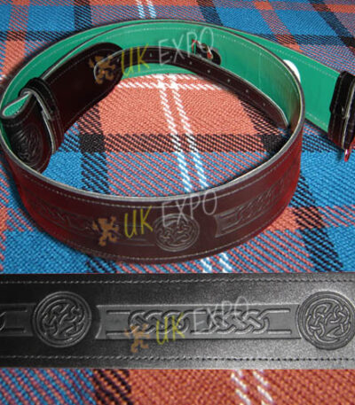 Kilt Belt Embossed With Green Backing