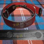 Leather Kilt Belt Embossed Red Backing