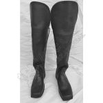 Civil War Knee Flap Black Leather Long Boots