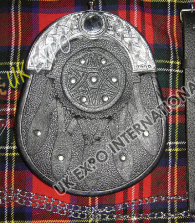 Celtic Guardian Embossed Leaf Stud Sporran