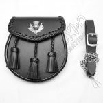 Black Edge Knotwork Chrome Thistle Sporran