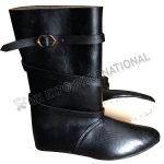 Black Leather Jorvik Viking Medieval Shoes