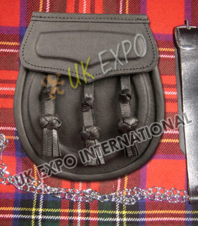 Black Padded Leather Day Sporran