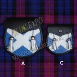 Scottish Flag Leather Youth Sporran Set