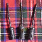 Three Black Leather Wire Tassels Set