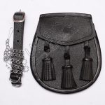 Black Leather Chain Tassel Sporran