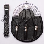 Celtic Chrome Braided Leather Sporran