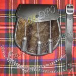 Brown Seal Skin Black Leather Smart Sporran
