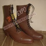Civil War Lace Up Brown Leather Military Boots