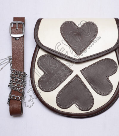 Loving Heart Dual Tone Leather Sporran