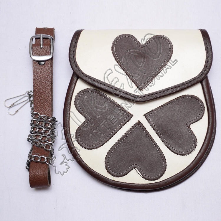 Loving Heart Dual Tone Leather Sporran