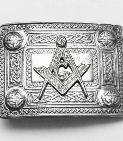 Knot Work Belt Buckle With Masonic Badge