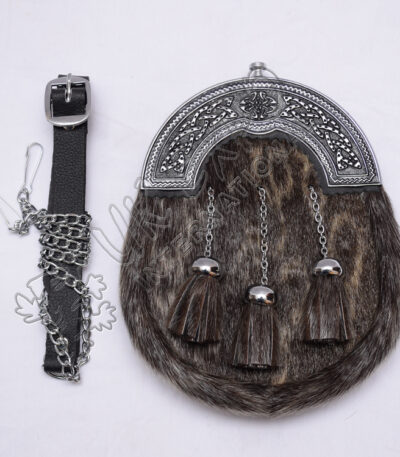 Seal Skin Celtic Cantle Full Dress Kilt Sporran