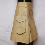 Men Khaki Utility Kilt
