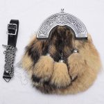 Scottish Fox Fur Celtic Sporran For Men