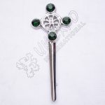 Highland Celtic Knot Design Irish Green Stone Celtic Kilt Pin