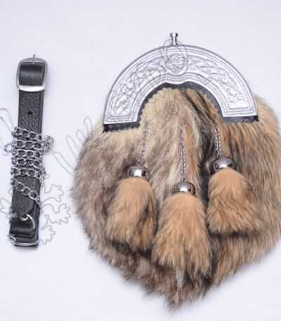 Fox Fur Thistle Chrome Kilt Sporran