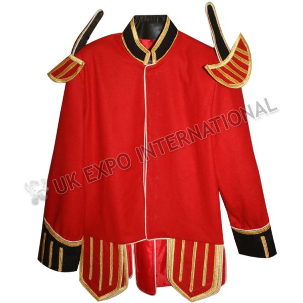 Black Military Doublet Blazer Wool Red Cuffs And Flaps Silver Braid main image 1