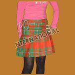 Spring Green And Orange Tartan Mini Fashion Skirt