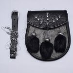 Black Leather Semi Dress Multi Gray Sporran