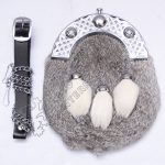 Celtic Gray Rabbit Fur Sporran