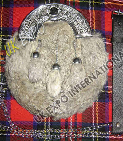 Smokey Quartz Gray Rabbit Fur Luxury Sporran