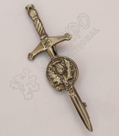 Clan Thistle Shiny Antique Kilt Pin