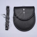 Hand Knot Black Leather Day Wear Sporran