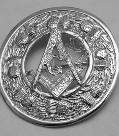 New Masonic Badge Brooch Chrome Finish