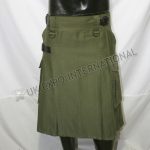 Modern Green Olive Utility Kilt