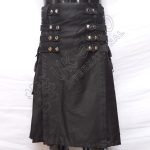Black Heavy Duty 8 Straps Snap Closing Utility Kilt