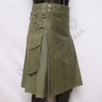 Olive Color Sports Casual Utility Kilt