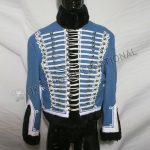 Pelisse lieutenant of 7th hussar Sky blue White wool Braid with Black Furr