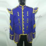 Royal Blue Pipe Band Doublet With Gold Braid & Badges