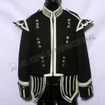 Black Piper Doublet With Silver Braiding